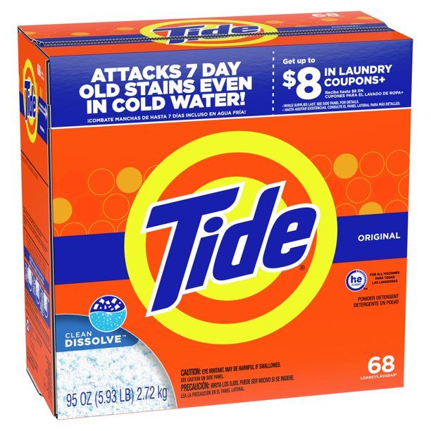 Tide Powder Laundry Detergent Original Scent; 68 Loads 95 oz