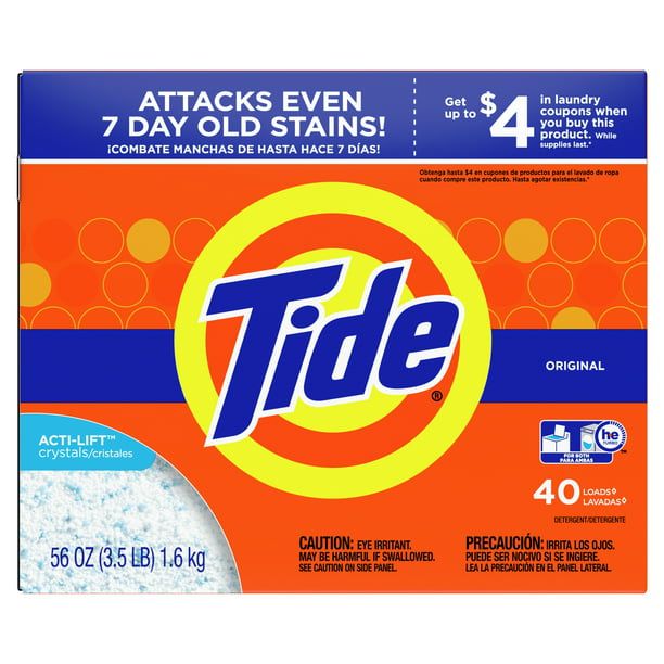 Tide Original Scent 40 loads Powder Laundry Detergent; 56 oz