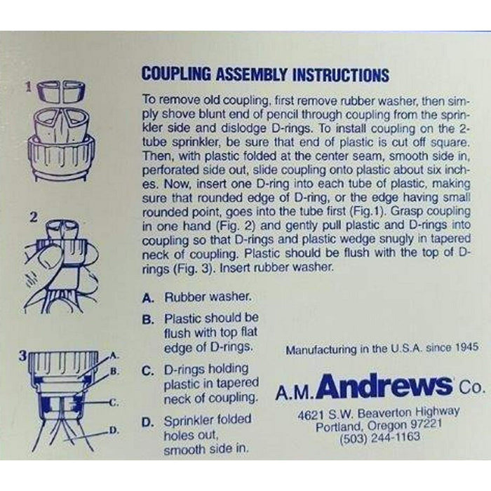 Andrews 10-12349 100' Tube Sprinkler & Soaker Hose