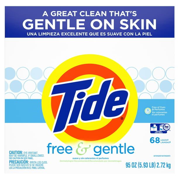 Tide Free and Gentle 68 Loads Powder Laundry Detergent; 95 oz