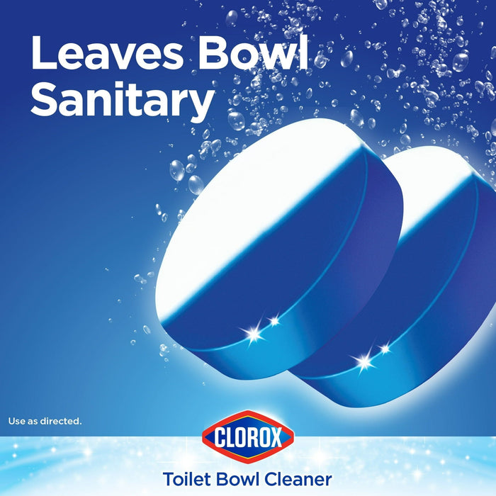 Clorox Bleach and Blue Toilet Tablets, Rain Clean, 4 Count