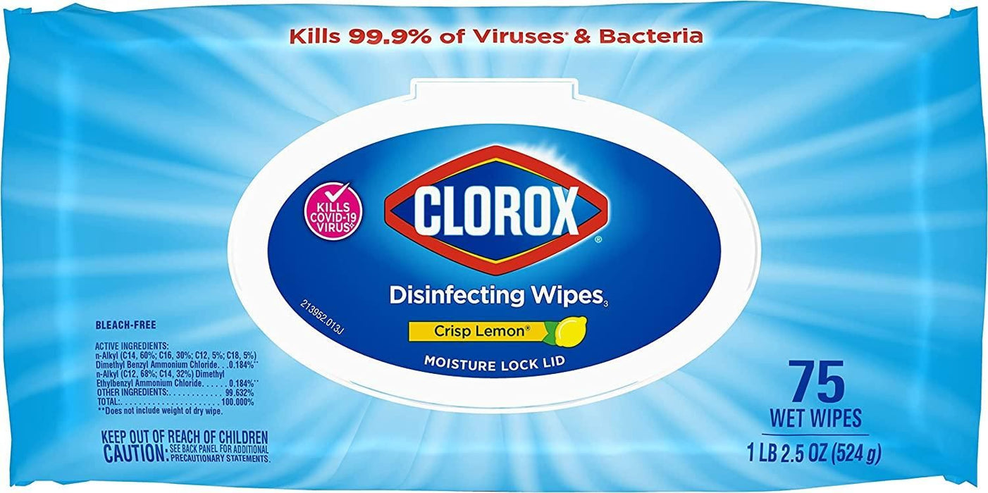 Clorox Bleach-Free Disinfecting and Cleaning Wipes, Crisp Lemon, 75 Count