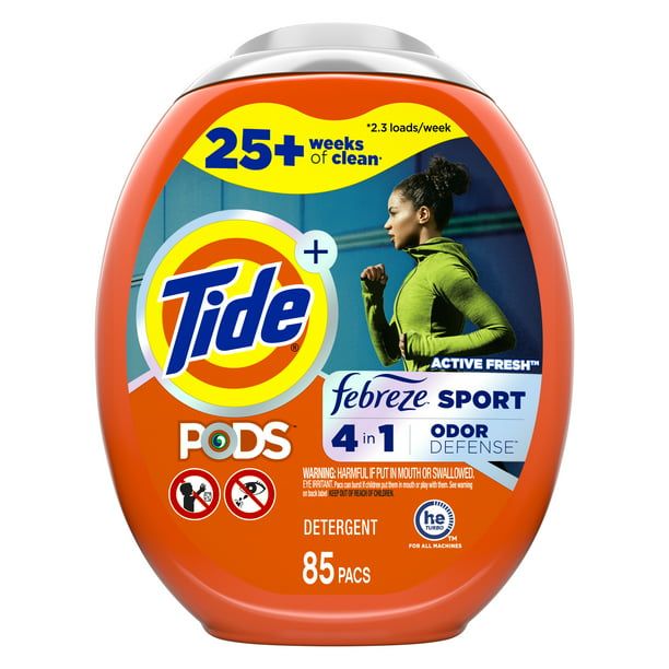 Tide PODS Liquid Laundry Detergent Soap Pacs 4-n-1 with Febreze; HE Compatible; 85 Count