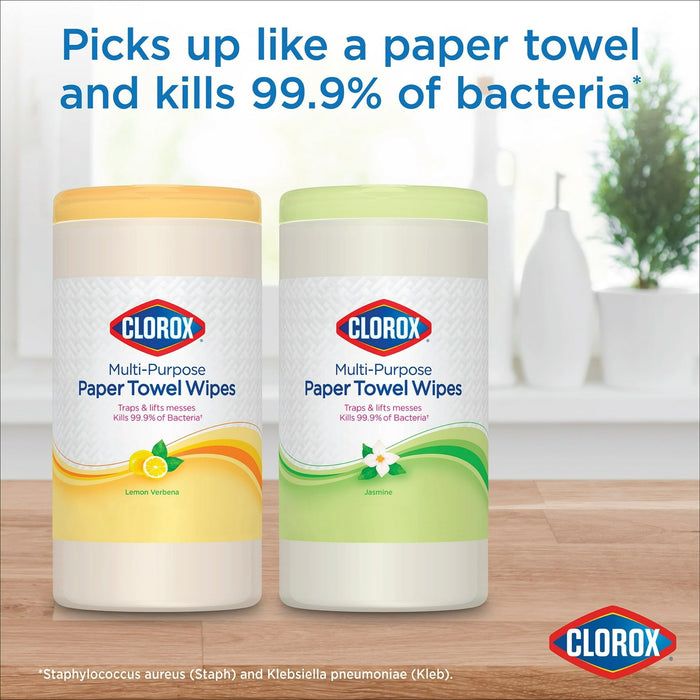 Clorox Multi-Purpose Paper Towel Cleaner Wipes, Lemon Verbena Scent, 75 Count