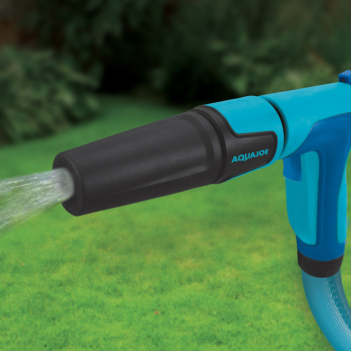 Aqua Joe 2-in-1 All-Purpose Garden Hose-Powered Adjustable Foam Cannon Spray Gun W/ Bristle Brush & Detailer Sponge Attachments, Quick-Connect