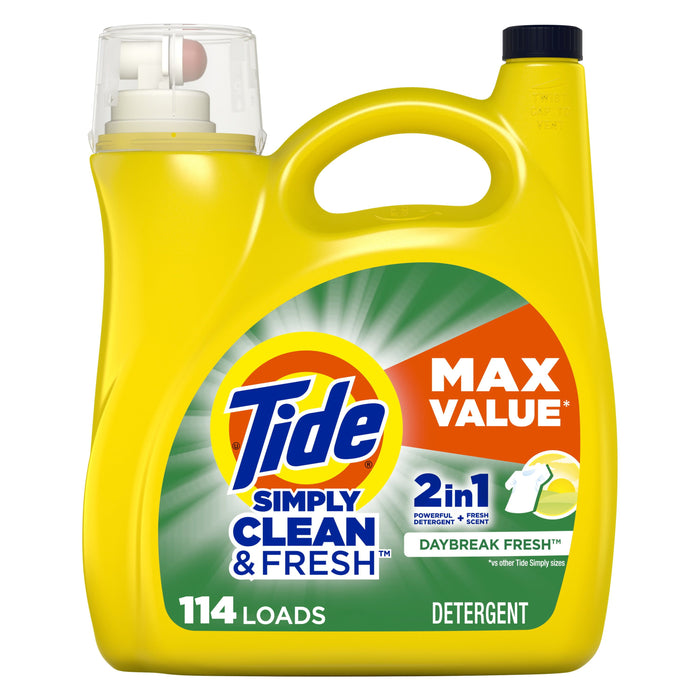 Tide Simply Clean & Fresh Liquid Laundry Detergent; Daybreak Fresh 114 loads 165 fl oz