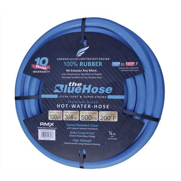 BluBird BSAL34100 BluBird AG-Lite 3/4 in. x 100 ft. Hot and Cold Water Rubber Garden Hose