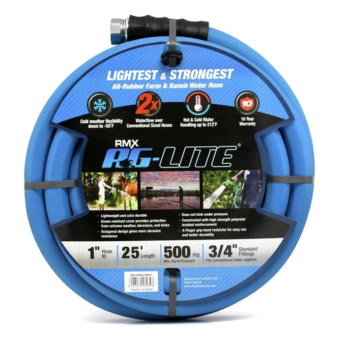 BluBird BSALONE25 BluBird AG-Lite 1 in. x 25 ft. Rubber Water Garden Hose