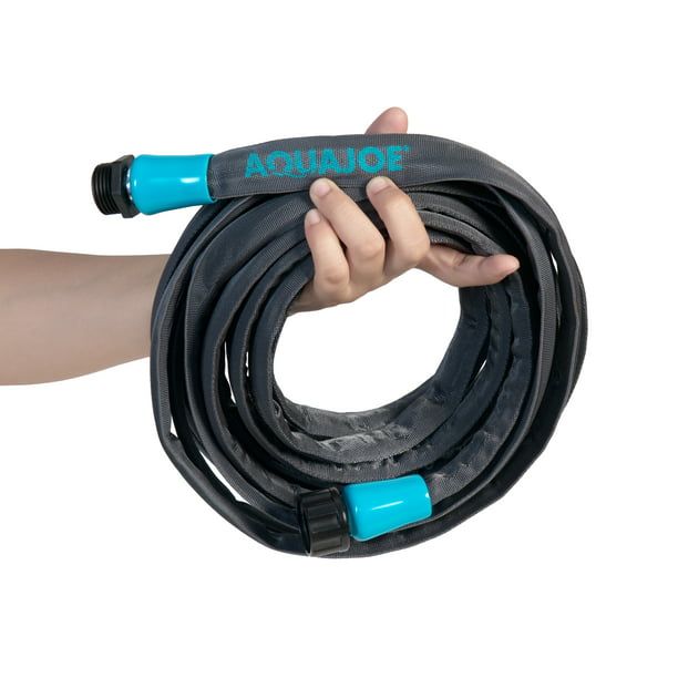 Aqua Joe AJFJH25B Ultra Flexible Kink Free Fiber Jacket Garden Hose, 25-ft, 300 PSI Burst Rated