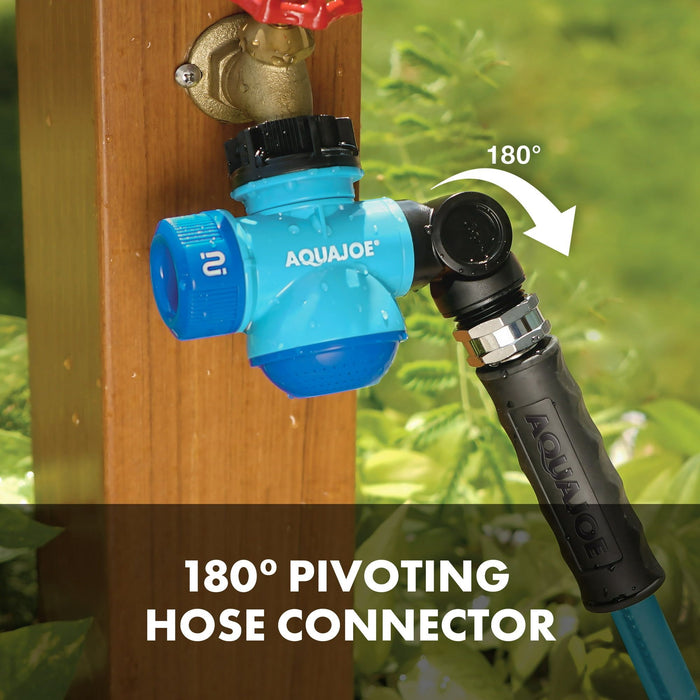 Aqua Joe Multi-Function Outdoor Faucet and Garden Hose Tap Connector