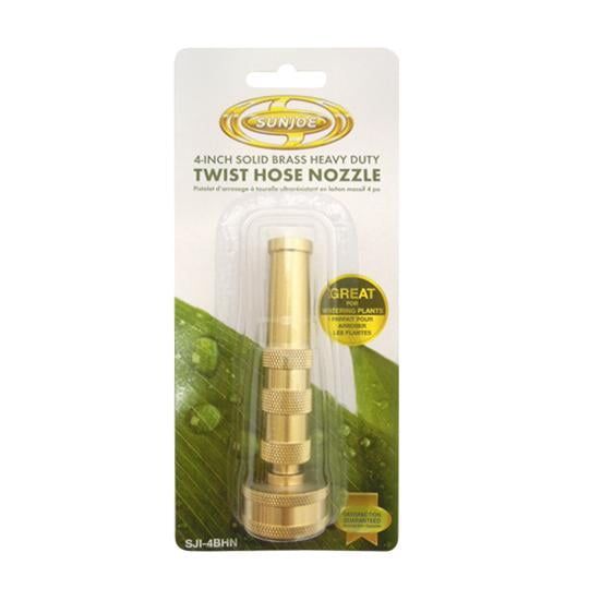 Aqua Joe 4-inch Solid Brass Heavy Duty Twist Hose Nozzle