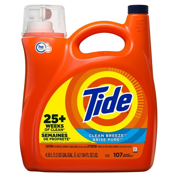 Tide Liquid Laundry Detergent Clean Breeze; 107 loads 154 fl oz