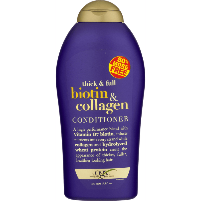 OGX Thick & Full + Biotin & Collagen Volumizing Conditioner for Thin Hair, 19.5 fl oz