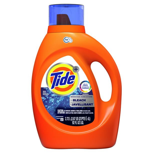 Tide Plus Bleach HE Liquid Laundry Detergent; 92 fl oz 59 Loads