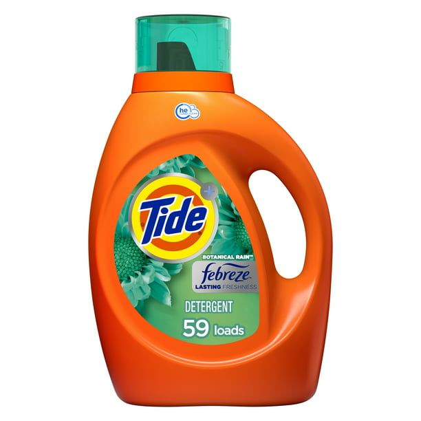 Tide Plus Febreze Freshness Liquid Laundry Detergent Botanical Rain; 92 fl oz 59 loads