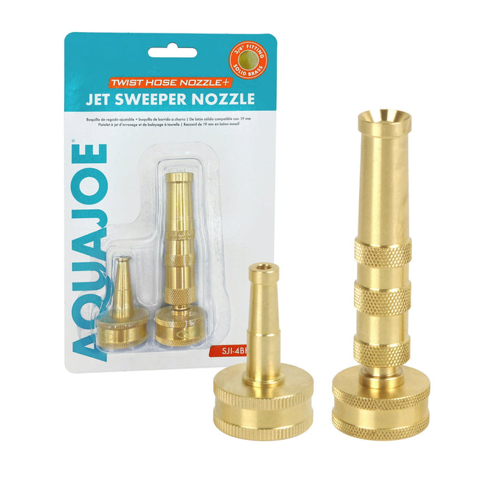 Aqua Joe 2-in-1 Twist Hose + Jet Sweeper Nozzle, 3/4" Fitting