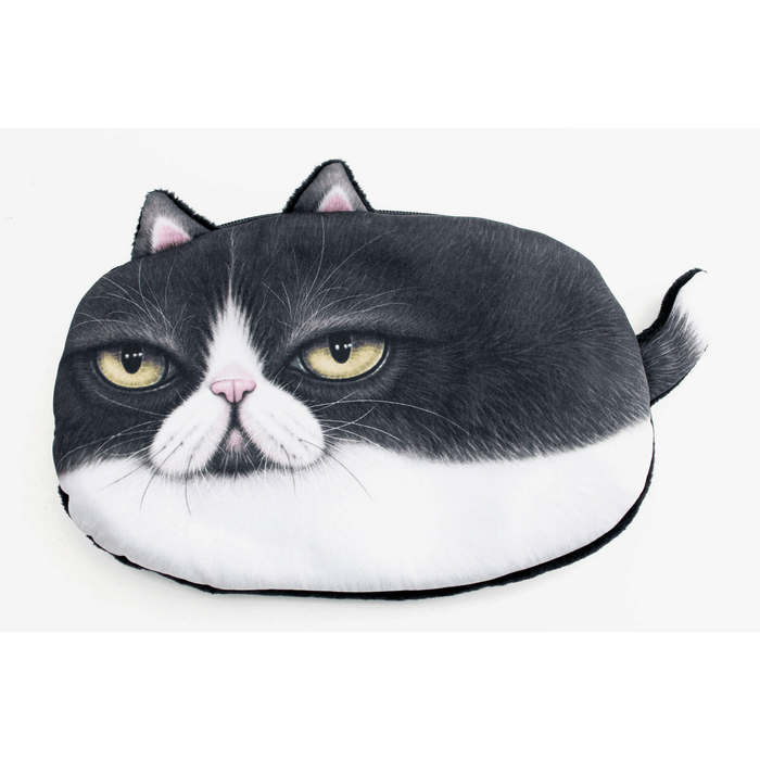 KT00064 3D Soft Imitate Funny Cat Pouch Small Purse Black Novelty Design Coin Bags Mini