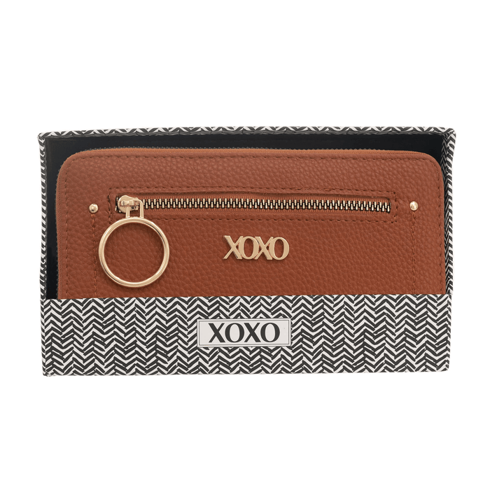 XOXO Women's Zip Wristlet Wallet - Front Zip, Card Holders, 2 Cash Pockets and Phone Slot