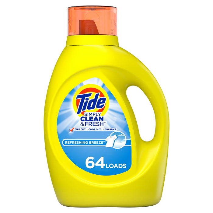 Tide Simply Refreshing Breeze Liquid Laundry Detergent; 92 fl oz 64 Loads