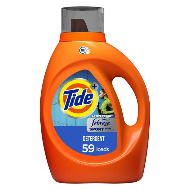 Tide Plus Febreze Liquid Laundry Detergent Sport Odor Defense; 92 fl oz 59 Loads