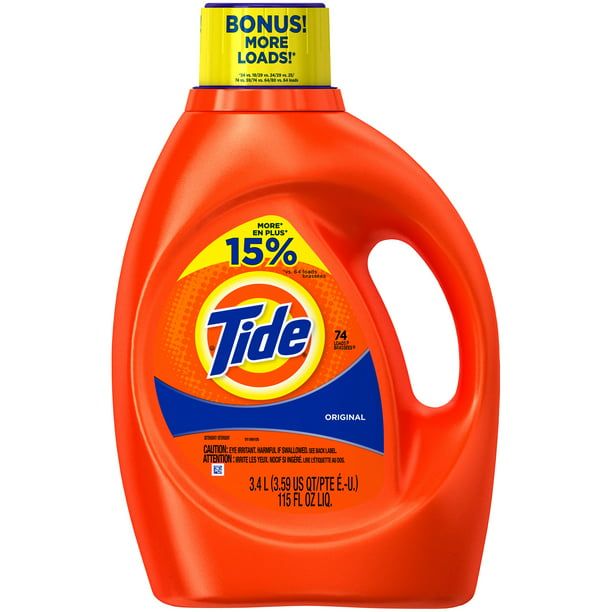 Tide Liquid Laundry Detergent Original; 74 Loads 115 fl oz