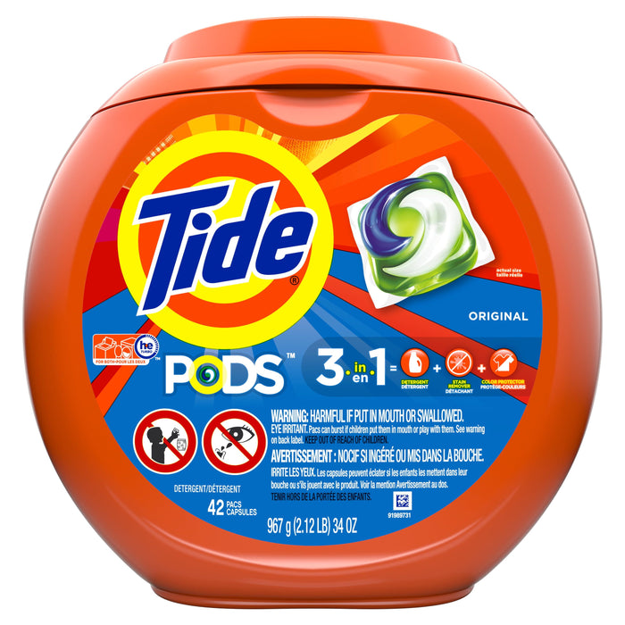 Tide Pods Liquid Laundry Detergent Pacs Original; 42 Count