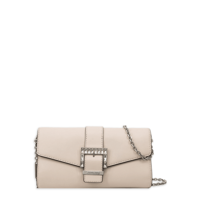 Michael Kors Women's Penelope Medium Leather Clutch - Cream