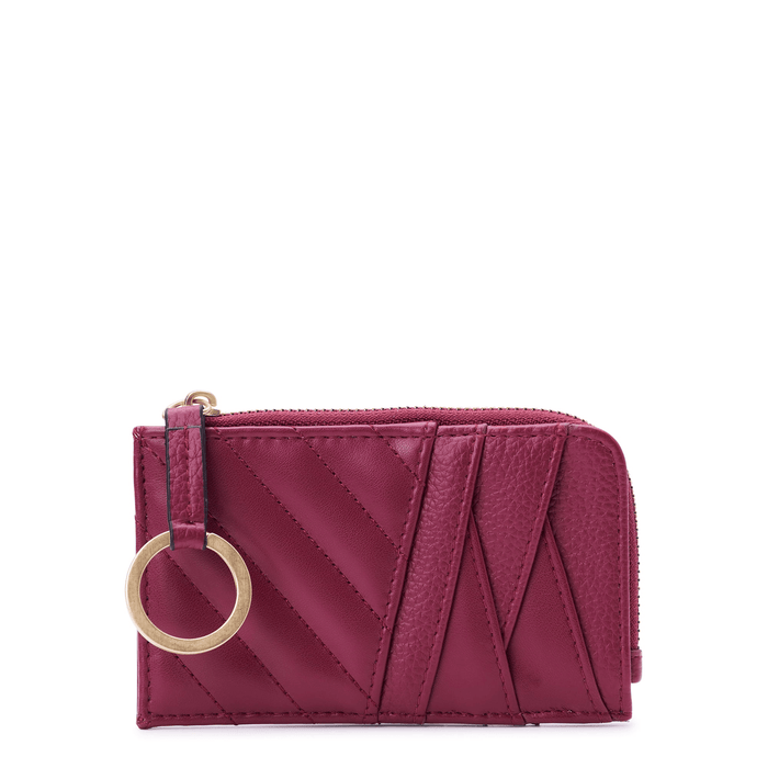 Time and Tru Women's Ari Card Case, Maroon Crush