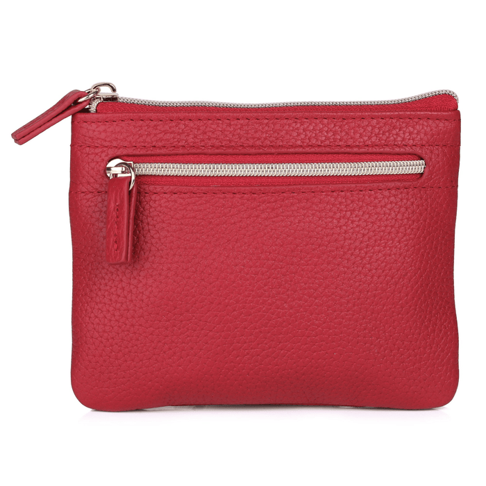 Dopp Women's Pik-Me-Up Large ID Coin Card Case Leather, Red