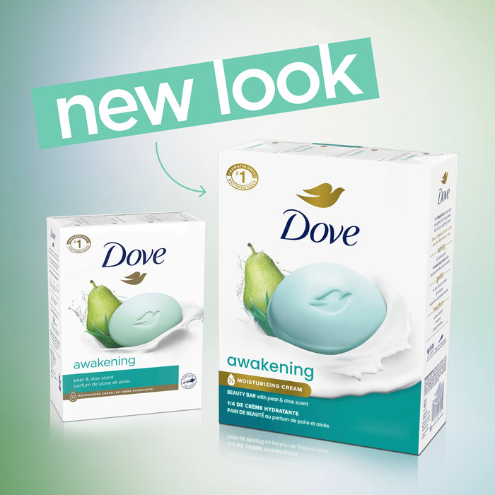 Dove Beauty Bar Soap for Women Awakening Pear & Aloe All Skin, 3.75 oz 8 Bars