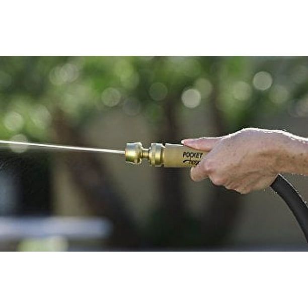 As Seen on Tv Pocket Hose Top Brass Bullet II Retractable Kink Free Garden Hose, 50ft