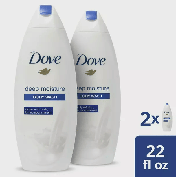 Dove Deep Moisture Skin Natural Nourishers for Instantly Soft Skin Body Wash 22 oz; 2 Count