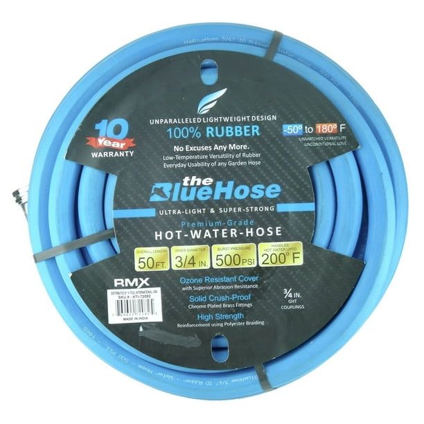 BluBird BSAL3450 BluBird AG-Lite 3/4 in. x 50 ft. Hot and Cold Water Rubber Garden Hose