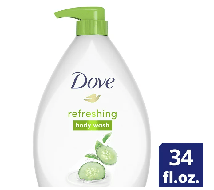 Dove Refreshing Liquid Body Wash with Pump Cucumber & Green Tea Cleanser; 34 oz