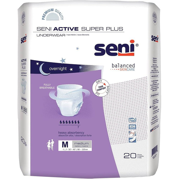 Seni Active Super Plus Protective Underwear, Small (88 Count Case)