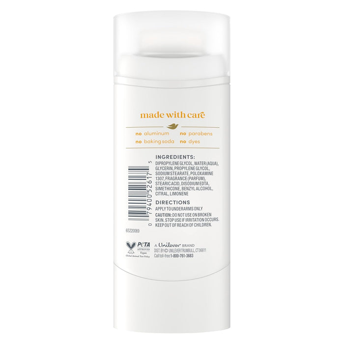 Dove Deodorant Stick Citrus Pop for 72 Hour Odor Protection Aluminum Free 2.4 oz