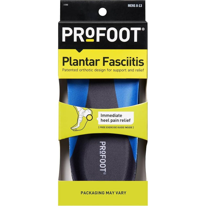 PROFOOT® Plantar Fasciitis Orthotic Insoles for Men - Sizes 8-13 (1 Pair)