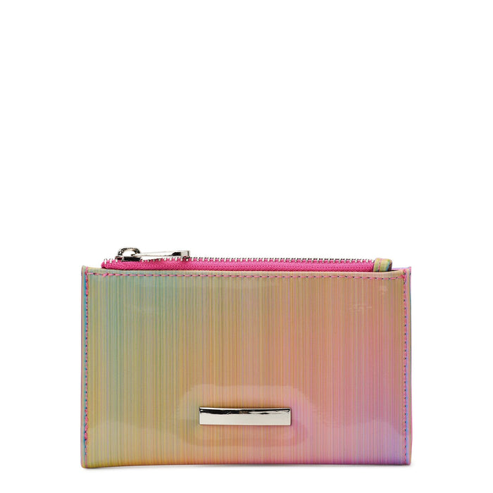 No Boundaries Women's Iridescent Rainbow Vinyl Snap Wallet