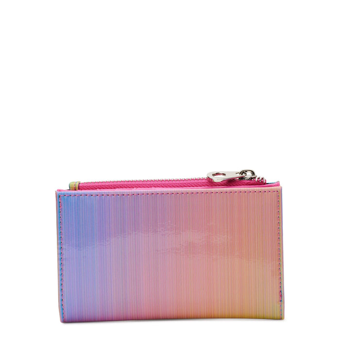 No Boundaries Women's Iridescent Rainbow Vinyl Snap Wallet