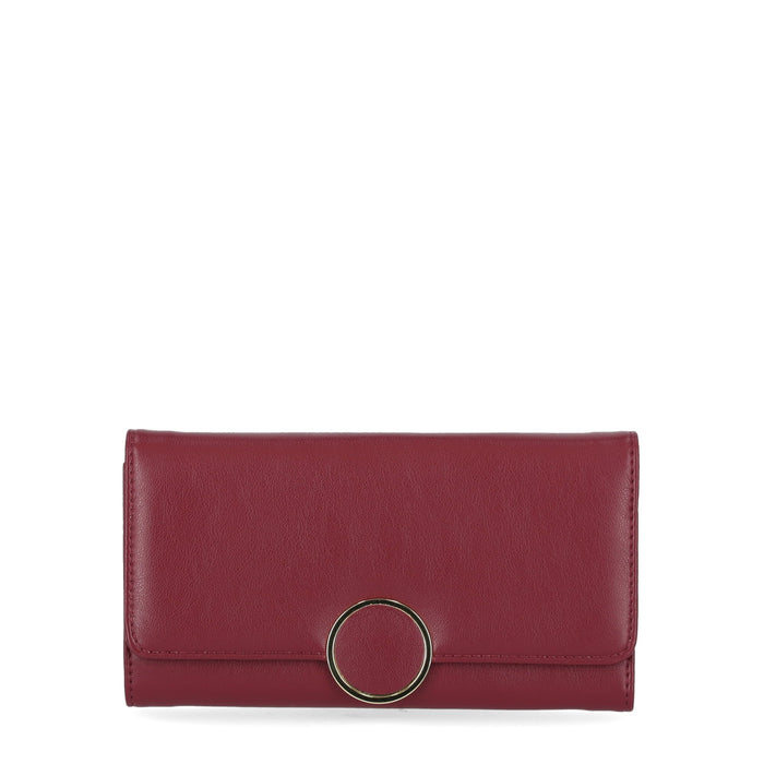 Time and Tru Women's Piper Clutch Wallet Vinyl Solid Maroon