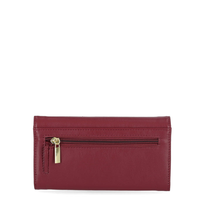 Time and Tru Women's Piper Clutch Wallet Vinyl Solid Maroon