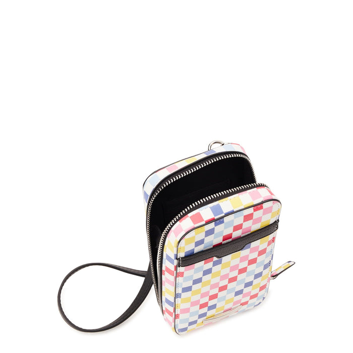 No Boundaries Women's Phone Zip Around Crossbody, Check