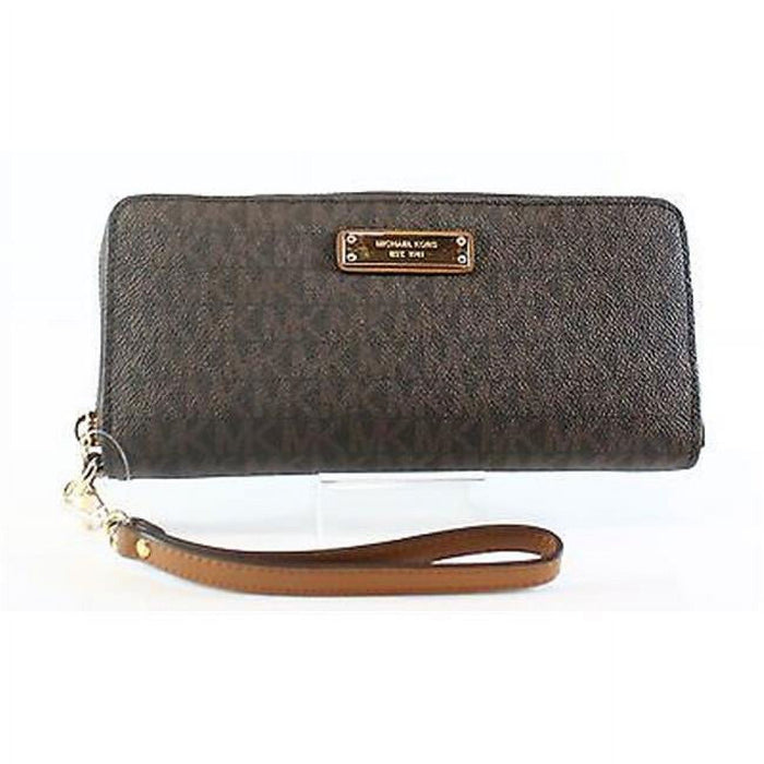 Michael Kors 32S7GTTE9B-200 Jet Set Continental Wristlet - Brown