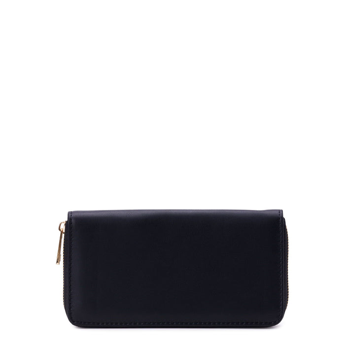 Time and Tru Women's Alex Zip Around Wallet Black