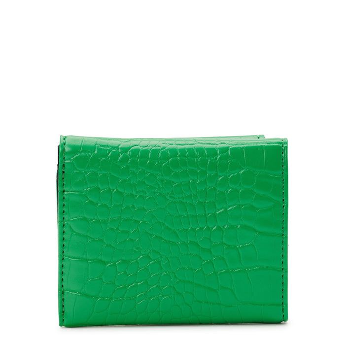 No Boundaries Women's Croc-Effect Faux-Leather Compact Wallet