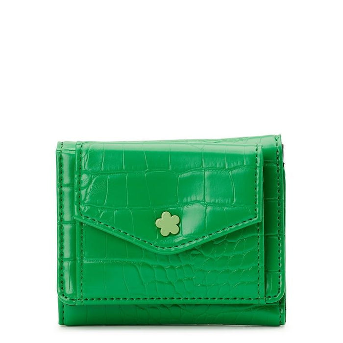 No Boundaries Women's Croc-Effect Faux-Leather Compact Wallet