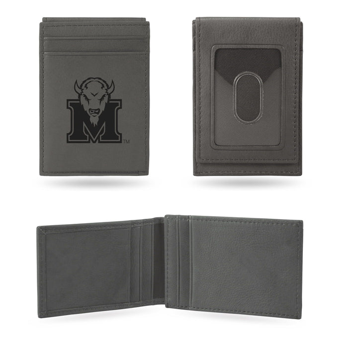 Rico Industries College Marshall ing Herd Gray Laser Engraved Front Pocket Wallet - Compact/Comfortable/Slim