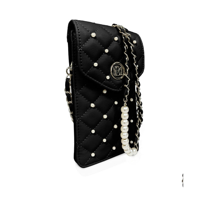 Badgley Mischka Black Pearls Strap Phone Case