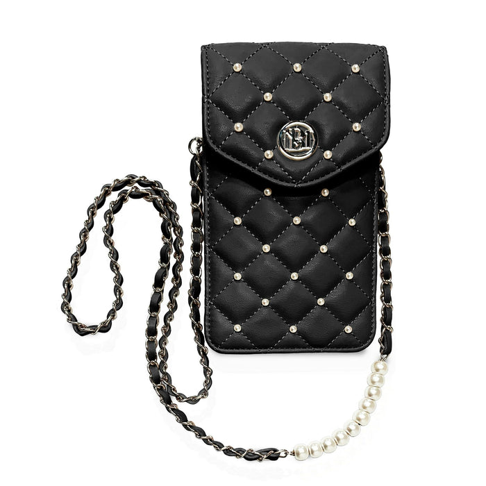 Badgley Mischka Black Pearls Strap Phone Case