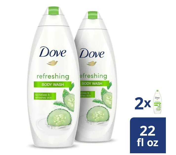 Dove Refreshing Body Wash Cucumber and Green Tea Cleanser That Effectively Washes Away Bacteria While Nourishing Your Skin Revitalizes and Refreshes Skin 22 oz; 2 Count